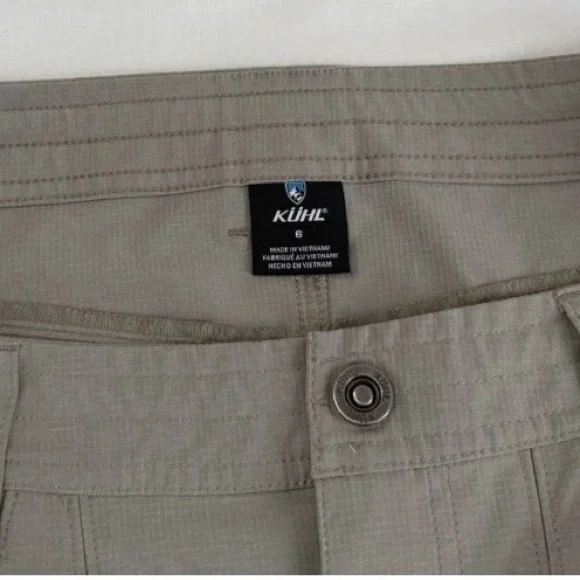 Kuhl Womens Horizn Shorts Size 6 Roll Hem Zip Pockets Hiking Outdoor Grey Khaki - Picture 5 of 14